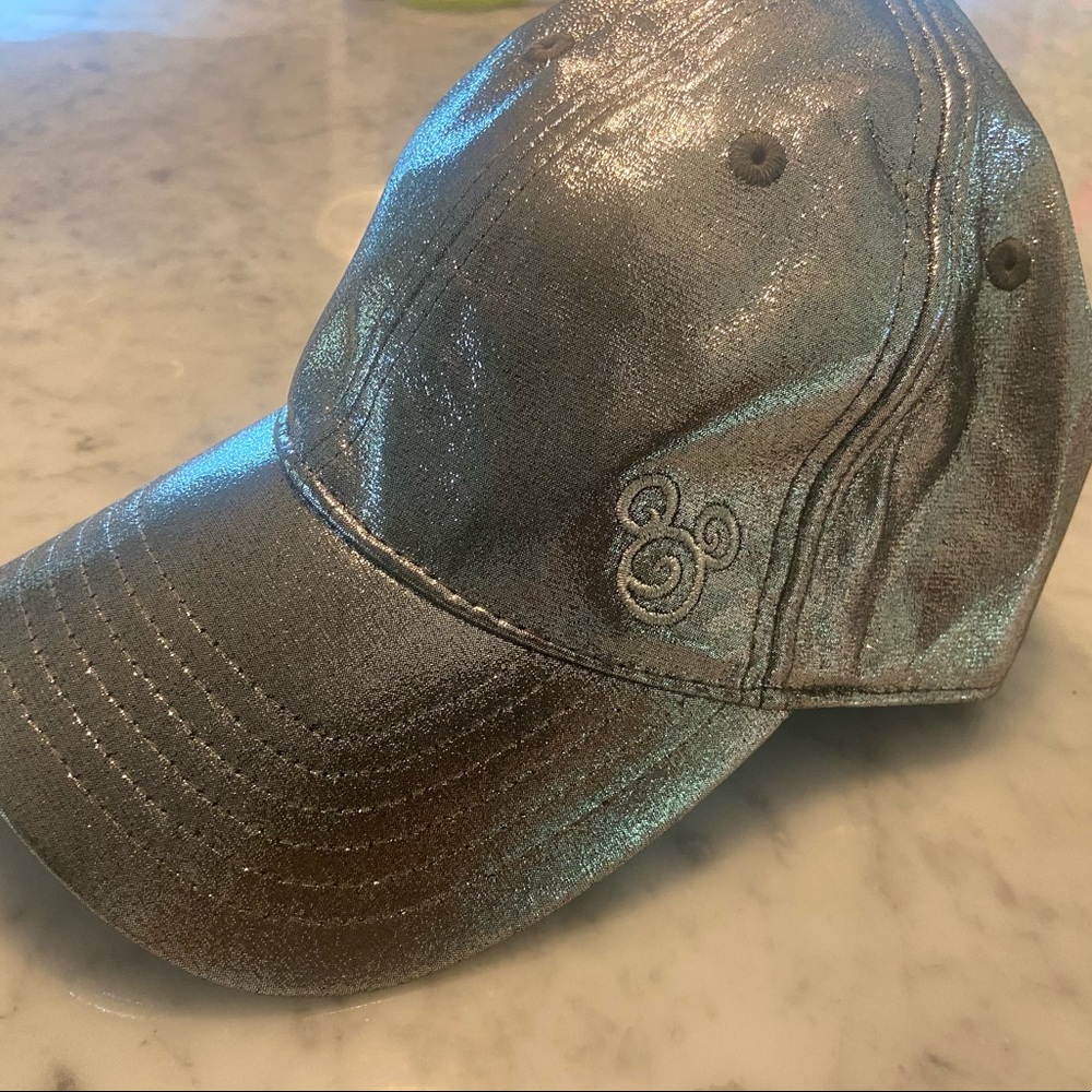 Silver Disney Mickey logo cap.